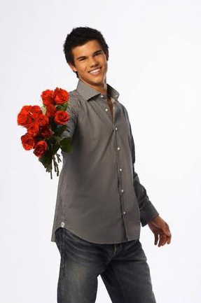 Cute Taylor Lautner, roses